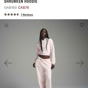 SKIMS Shrunken Hoodie with Embroidered Logo in Barely Pink 4X